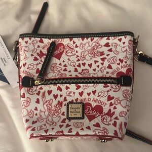 Dooney & Bourke Red and White Crossbody Bag with Whimsical Design